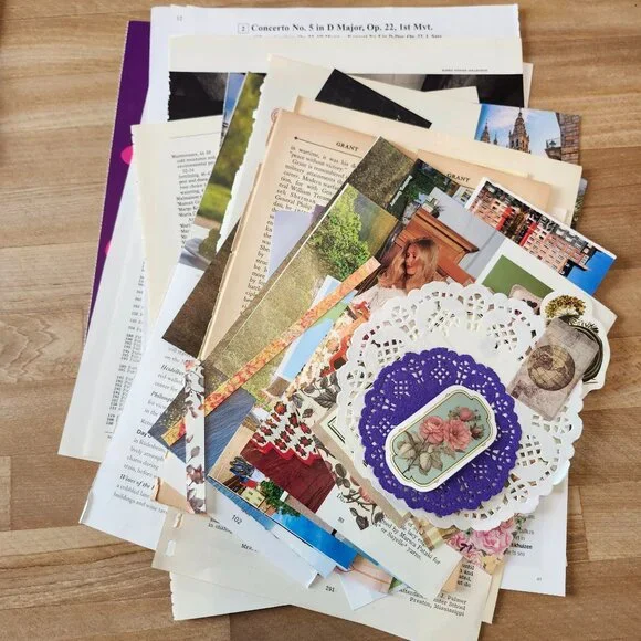 70 + Piece Ephemera Lot Junk Journal Scrapbooking Paper Supplies Mixed Bundle - Picture 1 of 5